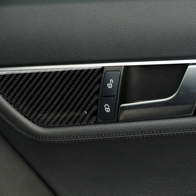 2 PCS German Flag Car Carbon Fiber Left Drive Seat Adjustment Panel Decorative Sticker for Mercedes-Benz W204 2007-2013 by buy2fix