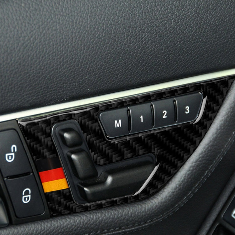 2 PCS German Flag Car Carbon Fiber Left Drive Seat Adjustment Panel Decorative Sticker for Mercedes-Benz W204 2007-2013 by buy2fix