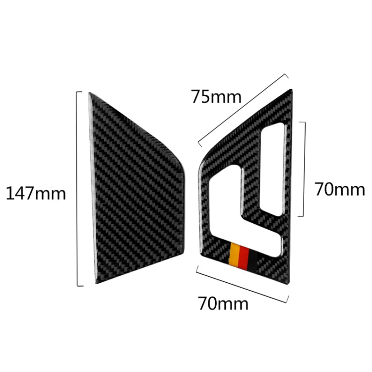 2 PCS German Flag Car Carbon Fiber Right Drive Seat Adjustment Panel Decorative Sticker for Mercedes-Benz W204 2007-2013 by buy2fix