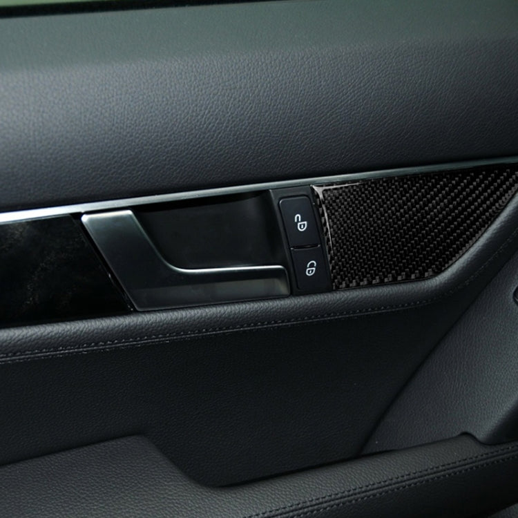 2 PCS German Flag Car Carbon Fiber Right Drive Seat Adjustment Panel Decorative Sticker for Mercedes-Benz W204 2007-2013 by buy2fix