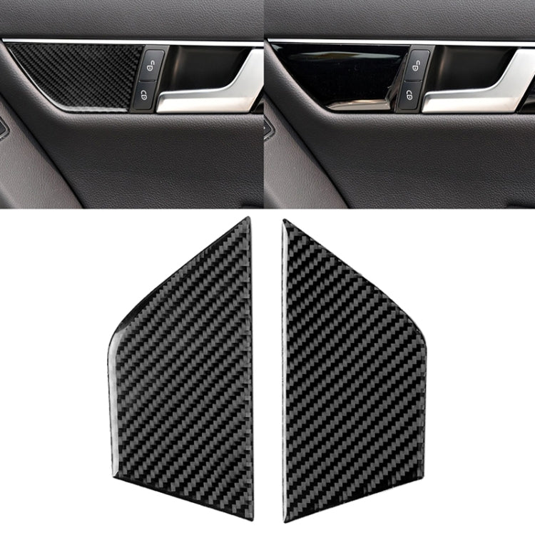 2 PCS Car Carbon Fiber Seat Adjustment Panel Decorative Sticker for Mercedes-Benz W204 2007-2013 by buy2fix