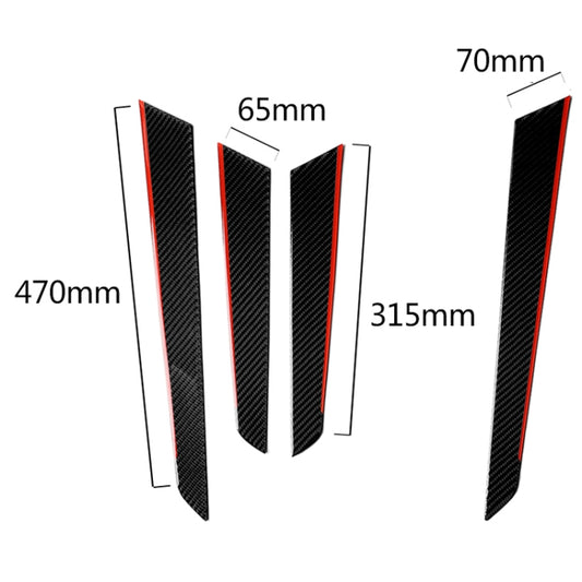 4 PCS Car Carbon Fiber Red Inner Door Panel Decorative Sticker for Mercedes-Benz W204 2007-2013 by buy2fix