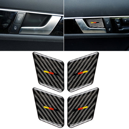 4 PCS Car German Flag Carbon Fiber Door Inner Handle Wrist Panel Decorative Sticker for Mercedes-Benz C Class 2007-2013 / E Class 2009-2016 - Car Interior Mouldings by buy2fix | Online Shopping UK | buy2fix