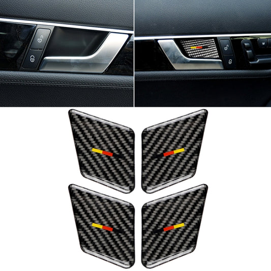4 PCS Car German Flag Carbon Fiber Door Inner Handle Wrist Panel Decorative Sticker for Mercedes-Benz C Class 2007-2013 / E Class 2009-2016 - Car Interior Mouldings by buy2fix | Online Shopping UK | buy2fix