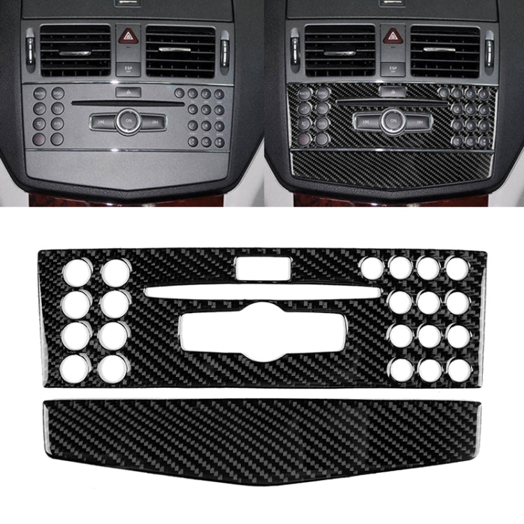 Car Carbon Fiber Center Console Panel Decorative Sticker for Mercedes-Benz W204 C Class 2007-2010 by buy2fix