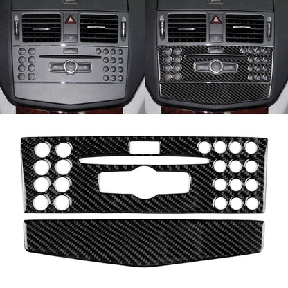Car Carbon Fiber Center Console Panel Decorative Sticker for Mercedes-Benz W204 C Class 2007-2010 by buy2fix