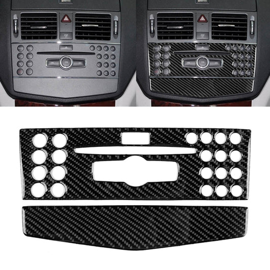 Car Carbon Fiber Center Console Panel Decorative Sticker for Mercedes-Benz W204 C Class 2007-2010 by buy2fix