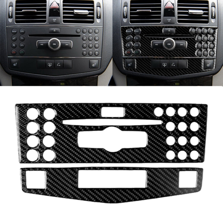 Car Carbon Fiber Center Console Panel Decorative Sticker for Mercedes-Benz W204 C Class 2007-2010 by buy2fix