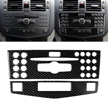 Car Carbon Fiber Center Console Panel Decorative Sticker for Mercedes-Benz W204 C Class 2007-2010 by buy2fix