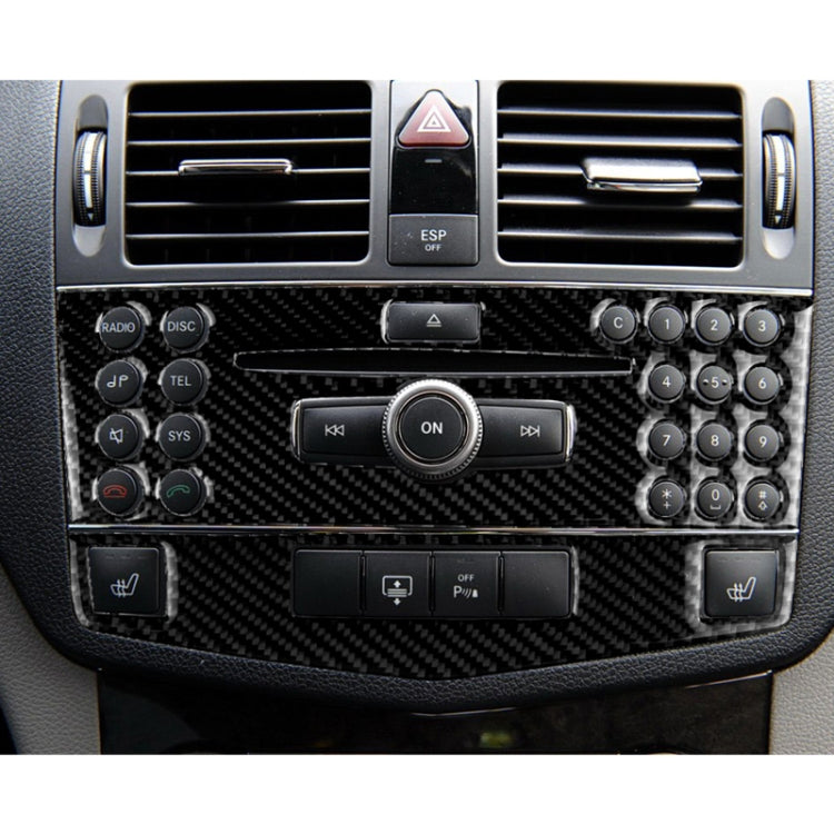 Car Carbon Fiber Center Console Panel Decorative Sticker for Mercedes-Benz W204 C Class 2007-2010 by buy2fix