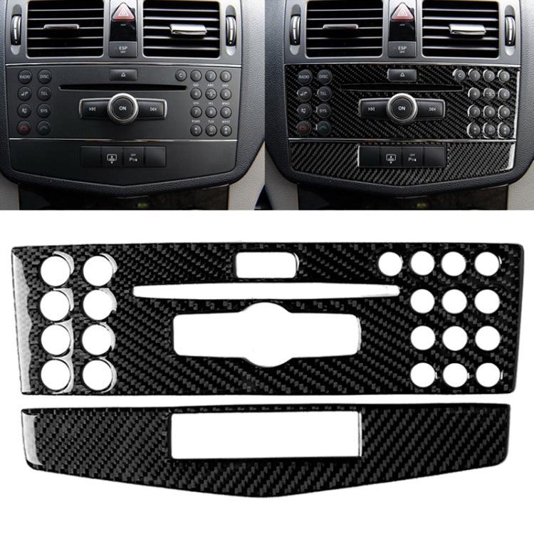 Car Carbon Fiber Center Console Panel Decorative Sticker for Mercedes-Benz W204 C Class 2007-2010 by buy2fix