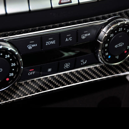 Car Carbon Fiber Air Conditioning Knob Control Panel Decorative Sticker for Mercedes-Benz W204 C Class 2011-2013 by buy2fix