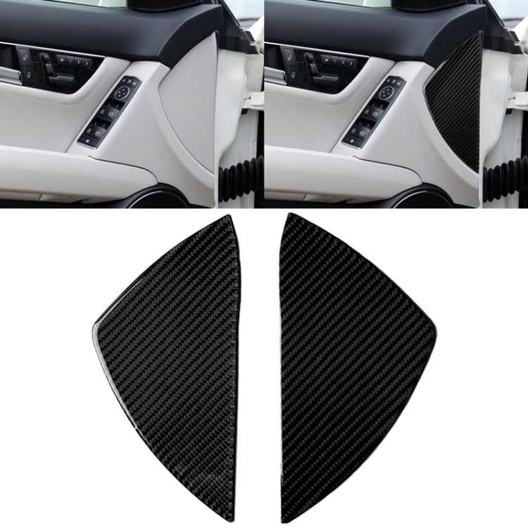 Car Carbon Fiber Front Door Slot Panel Decorative Sticker for Mercedes-Benz W204 C Class 2007-2013 by buy2fix
