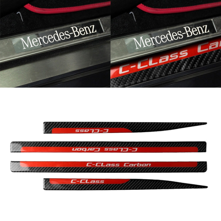 4 PCS Car Carbon Fiber Threshold Decorative Sticker for Mercedes-Benz W204 C Class 2007-2013 - Car Interior Mouldings by buy2fix | Online Shopping UK | buy2fix