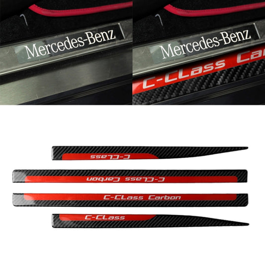 4 PCS Car Carbon Fiber Threshold Decorative Sticker for Mercedes-Benz W204 C Class 2007-2013 - Car Interior Mouldings by buy2fix | Online Shopping UK | buy2fix