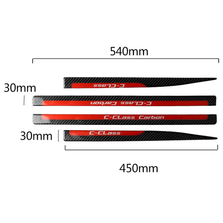4 PCS Car Carbon Fiber Threshold Decorative Sticker for Mercedes-Benz W204 C Class 2007-2013 - Car Interior Mouldings by buy2fix | Online Shopping UK | buy2fix