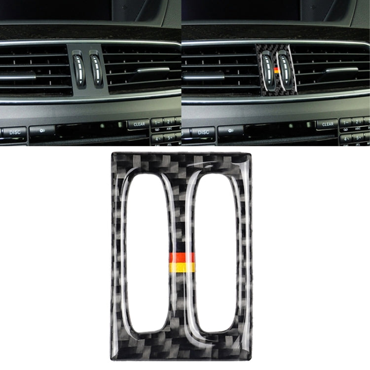 Car German Flag Carbon Fiber Intermediate Air Outlet Panel Decorative Sticker for Mercedes-Benz W204 2011-2013 by buy2fix
