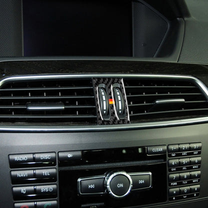 Car German Flag Carbon Fiber Intermediate Air Outlet Panel Decorative Sticker for Mercedes-Benz W204 2011-2013 by buy2fix