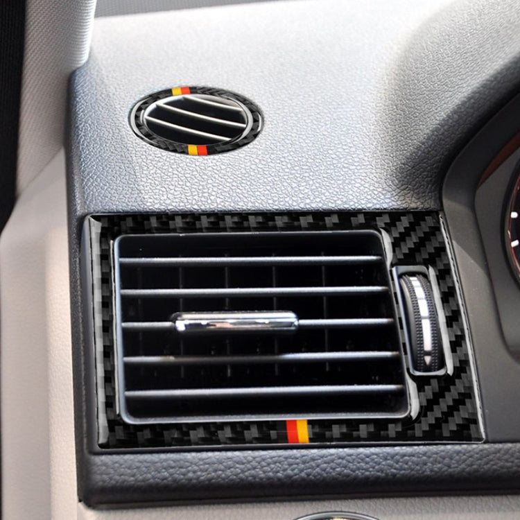Car German Flag Carbon Fiber Air Outlet Ring + Intermediate Air Outlet + Side Air Outlet Panel Decorative Sticker for Mercedes-Benz W204 207-2010 by buy2fix