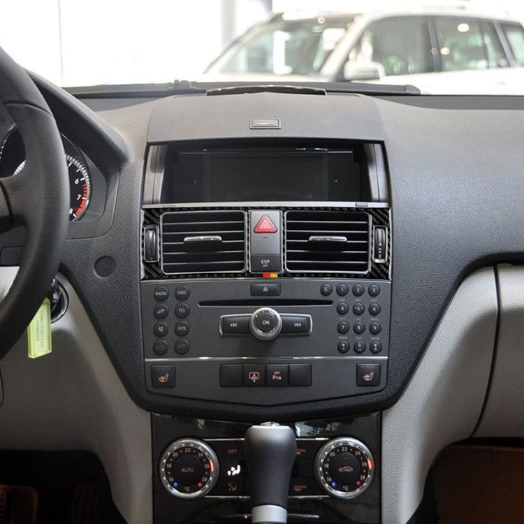 Car German Flag Carbon Fiber Air Outlet Ring + Intermediate Air Outlet + Side Air Outlet Panel Decorative Sticker for Mercedes-Benz W204 207-2010 by buy2fix