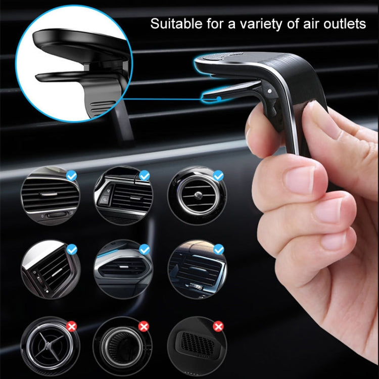 Car Metal Magnetic Air Outlet Mobile Phone Holder Bracket (Silver) by buy2fix