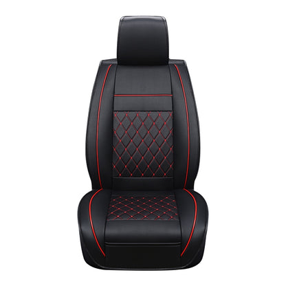 Car Leather Full Coverage Seat Cushion Cover, Standard Version, Only One Seat(Black Red) by buy2fix