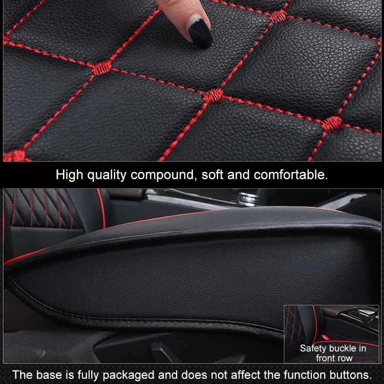 Car Leather Full Coverage Seat Cushion Cover, Standard Version, Only One Seat(Black White) by buy2fix