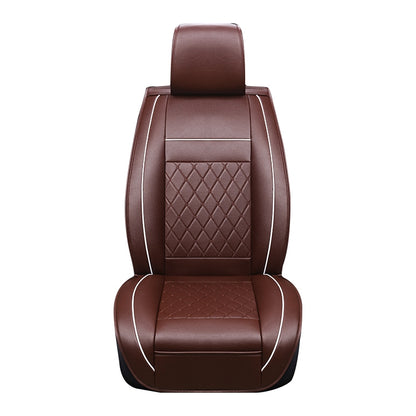 Car Leather Full Coverage Seat Cushion Cover, Luxury Version,Only One Front Seat(Coffee) by buy2fix