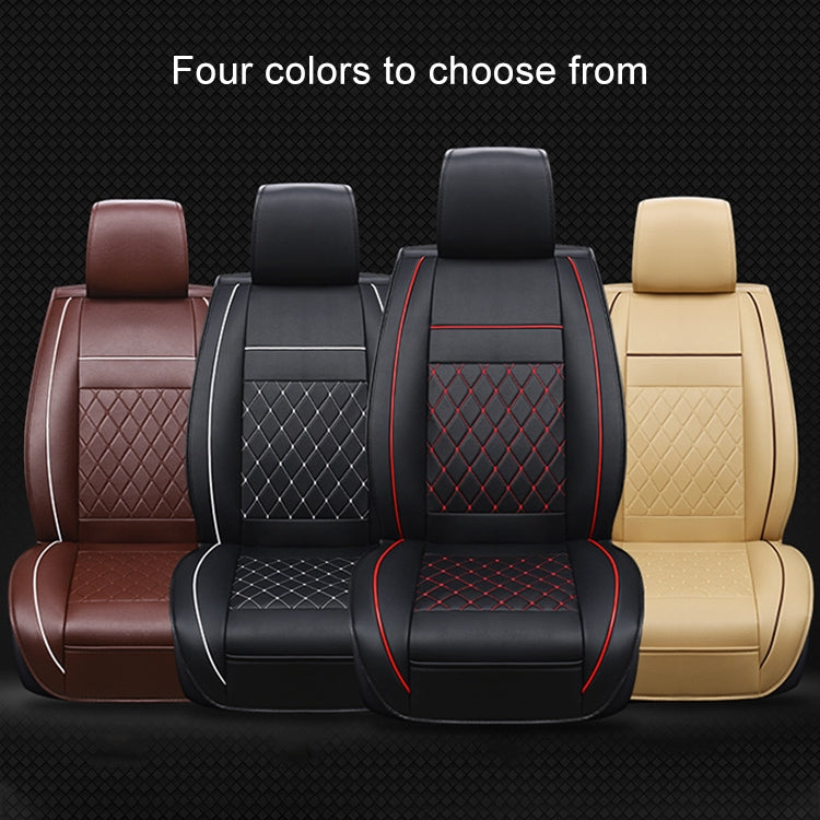 Car Leather Full Coverage Seat Cushion Cover, Luxury Version,Only One Front Seat(Beige) by buy2fix