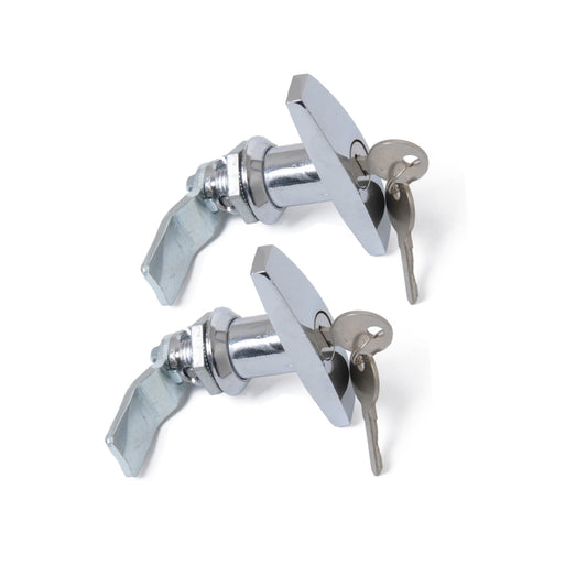 2 PCS Silver T Shape Handle Paddle Entry Door Latch & Keys Tool Box Lock for Trailer / Yacht / Truck - Locks & Hasps by buy2fix | Online Shopping UK | buy2fix