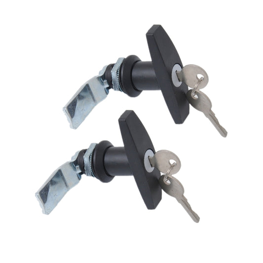 2 PCS Black T Shape Handle Paddle Entry Door Latch & Keys Tool Box Lock for Trailer / Yacht / Truck - Locks & Hasps by buy2fix | Online Shopping UK | buy2fix