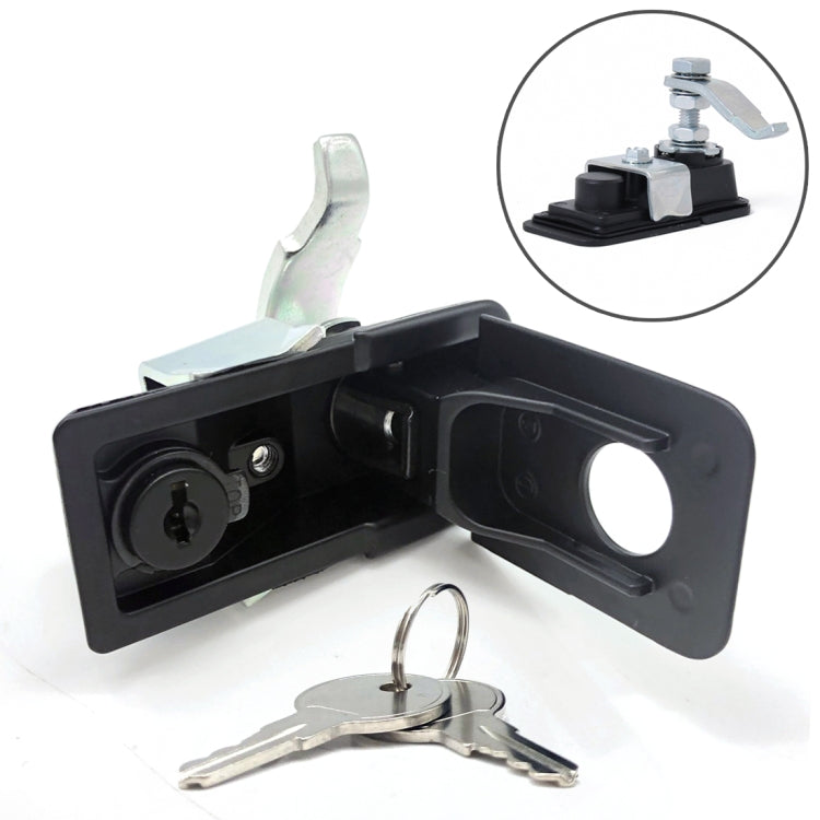 Adjustable Black Paddle Entry Door Latch & Keys Tool Box Lock for Trailer / Yacht / Truck - Locks & Hasps by buy2fix | Online Shopping UK | buy2fix
