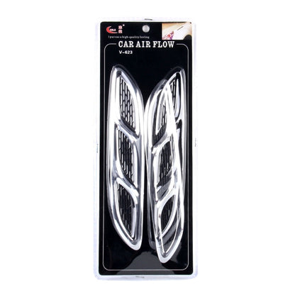 2PCS V-623 JDM Style Plastic Decorative Air Flow Intake Turbo Bonnet Hood Side Vent Cover With Self-adhesive Stick by buy2fix