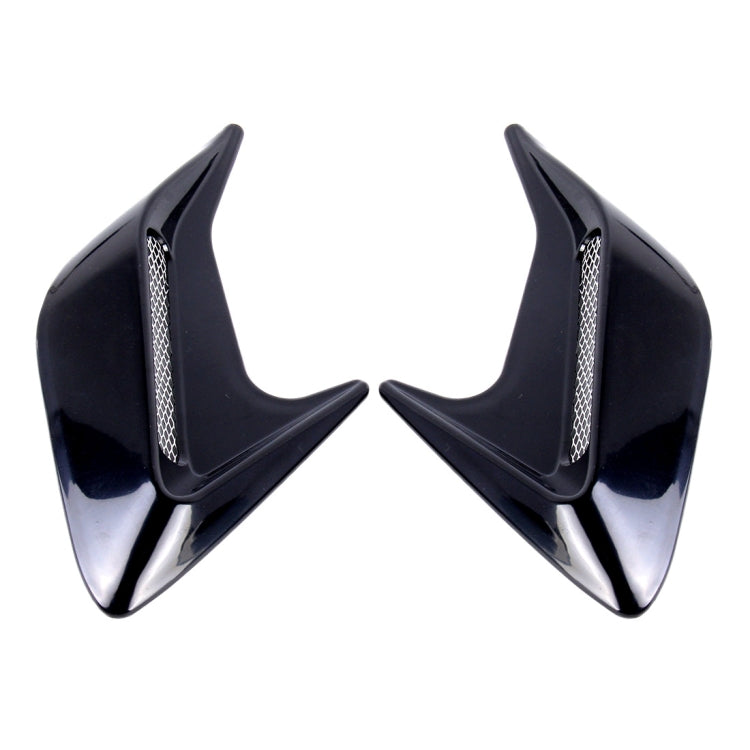 2PCS Plastic Decorative Air Flow Intake Turbo Bonnet Hood Side Vent Grille Cover With Self-adhesive Sticker(Black) by buy2fix