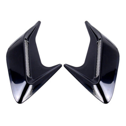 2PCS Plastic Decorative Air Flow Intake Turbo Bonnet Hood Side Vent Grille Cover With Self-adhesive Sticker(Black) by buy2fix