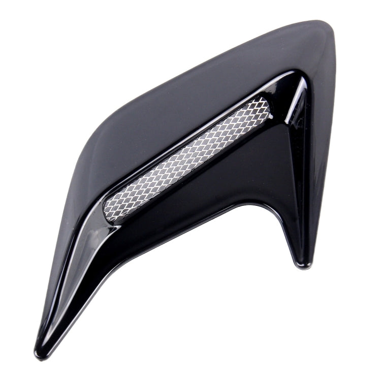 2PCS Plastic Decorative Air Flow Intake Turbo Bonnet Hood Side Vent Grille Cover With Self-adhesive Sticker(Black) by buy2fix