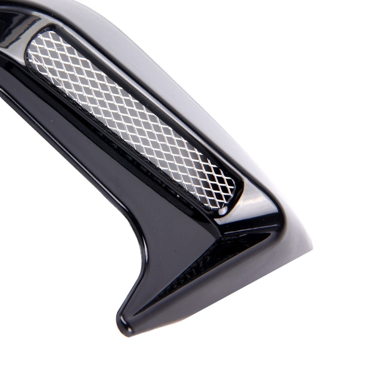 2PCS Plastic Decorative Air Flow Intake Turbo Bonnet Hood Side Vent Grille Cover With Self-adhesive Sticker(Black) by buy2fix