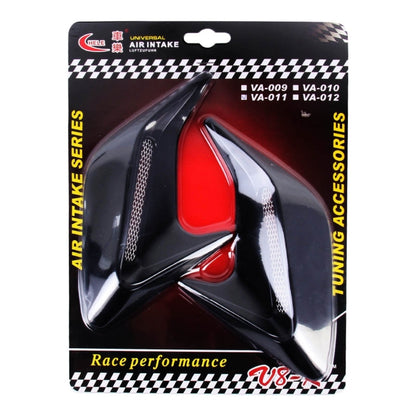 2PCS Plastic Decorative Air Flow Intake Turbo Bonnet Hood Side Vent Grille Cover With Self-adhesive Sticker(Black) by buy2fix
