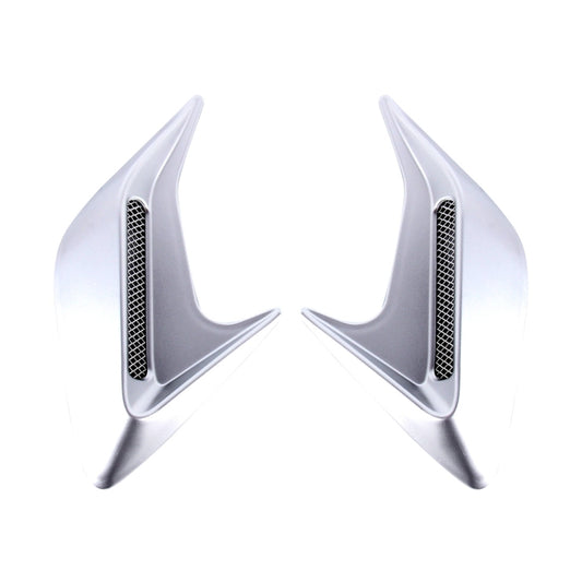 2PCS Plastic Decorative Air Flow Intake Turbo Bonnet Hood Side Vent Grille Cover With Self-adhesive Sticker(Grey) by buy2fix