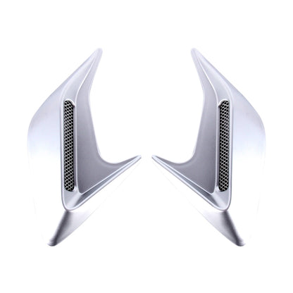 2PCS Plastic Decorative Air Flow Intake Turbo Bonnet Hood Side Vent Grille Cover With Self-adhesive Sticker(Grey) by buy2fix