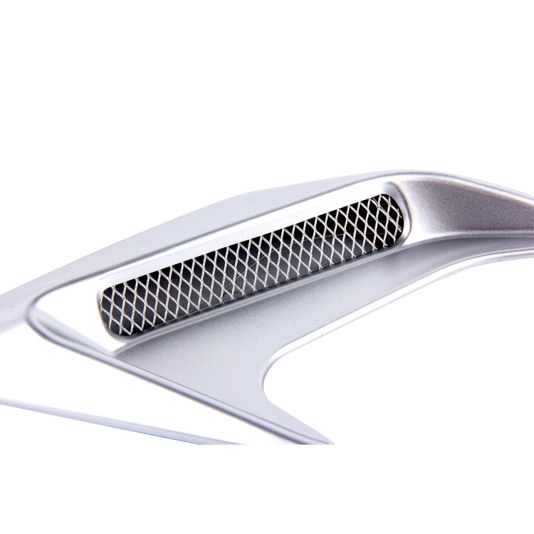 2PCS Plastic Decorative Air Flow Intake Turbo Bonnet Hood Side Vent Grille Cover With Self-adhesive Sticker(Grey) by buy2fix