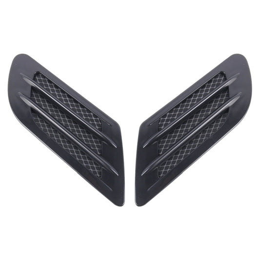 2 PCS Euro Style Plastic Decorative Air Flow Intake Turbo Bonnet Hood Side Vent Grille Cover With Self-adhesive Sticker(Black) by buy2fix
