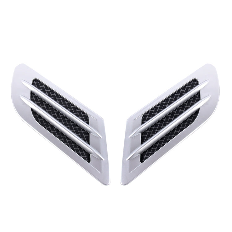 2 PCS Euro Style Plastic Decorative Air Flow Intake Turbo Bonnet Hood Side Vent Grille Cover With Self-adhesive Sticker(Grey) by buy2fix
