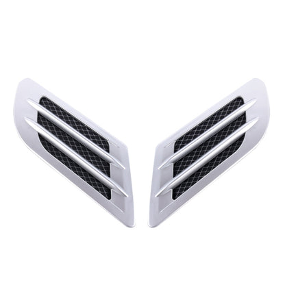 2 PCS Euro Style Plastic Decorative Air Flow Intake Turbo Bonnet Hood Side Vent Grille Cover With Self-adhesive Sticker(Grey) by buy2fix