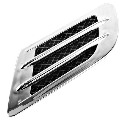 2 PCS Euro Style Plastic Decorative Air Flow Intake Turbo Bonnet Hood Side Vent Grille Cover With Self-adhesive Sticker(Grey) by buy2fix
