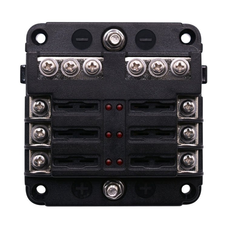 Independent Positive and Negative 1 in 6 Out 6 Way Circuit Blade Fuse Box Fuse Holder Kits with LED Warning Indicator for Auto Car Truck Boat - Fuse by buy2fix | Online Shopping UK | buy2fix