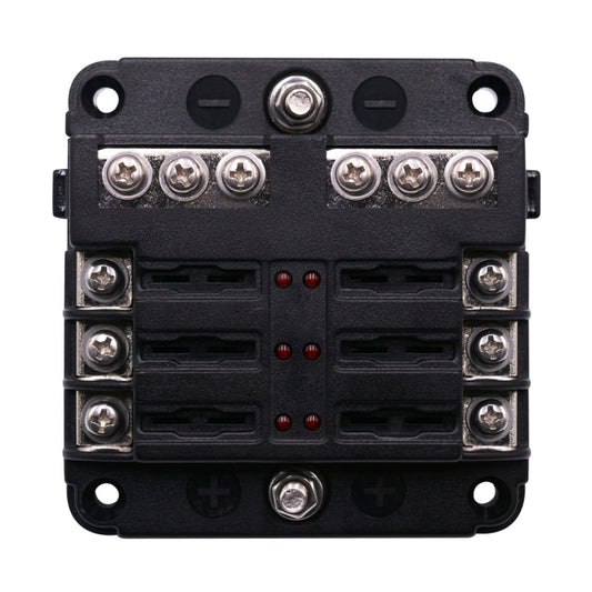 Independent Positive and Negative 1 in 6 Out 6 Way Circuit Blade Fuse Box Fuse Holder Kits with LED Warning Indicator for Auto Car Truck Boat - Fuse by buy2fix | Online Shopping UK | buy2fix