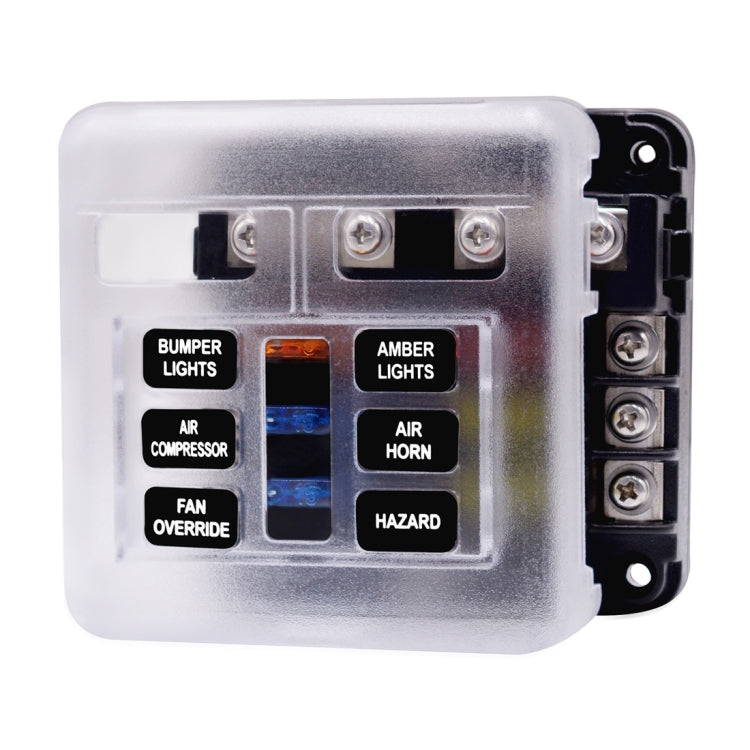 Independent Positive and Negative 1 in 6 Out 6 Way Circuit Blade Fuse Box Fuse Holder Kits with LED Warning Indicator for Auto Car Truck Boat - Fuse by buy2fix | Online Shopping UK | buy2fix