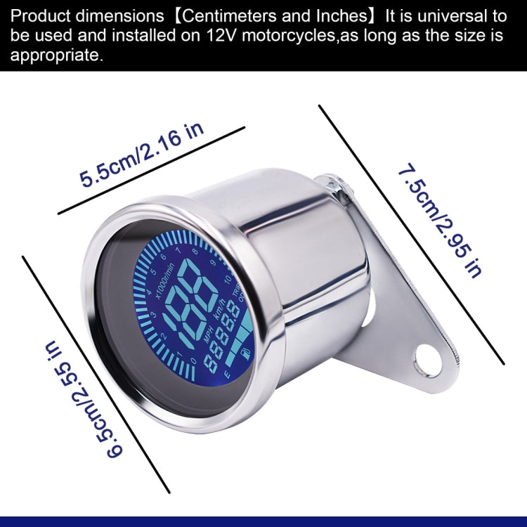 Motorcycle Multi-functional Modification Instrumentation Motorcycle Odometer Speedometer Tachometer Oil Gauge(Silver) - Electrical Instruments by buy2fix | Online Shopping UK | buy2fix