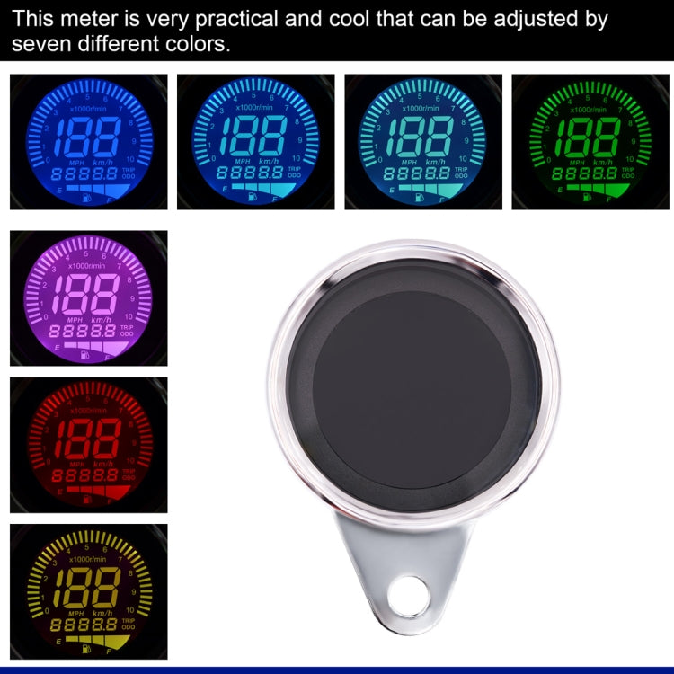 Motorcycle Multi-functional Modification Instrumentation Motorcycle Odometer Speedometer Tachometer Oil Gauge(Silver) - Electrical Instruments by buy2fix | Online Shopping UK | buy2fix
